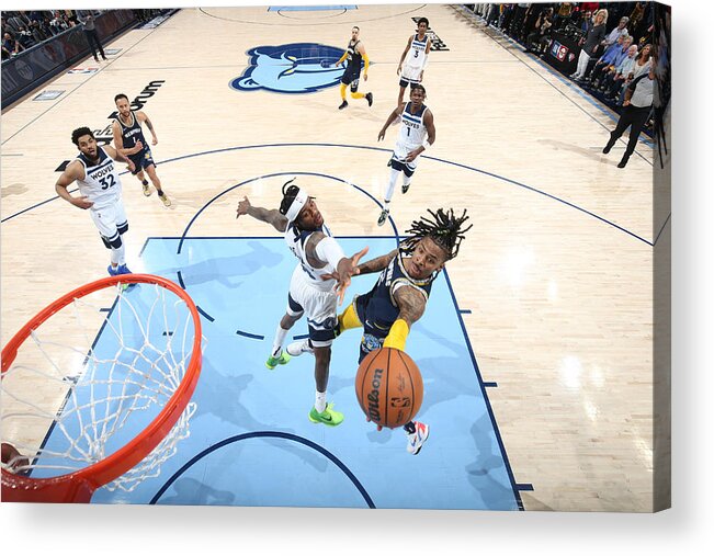 Playoffs Acrylic Print featuring the photograph 2022 NBA Playoffs - Minnesota Timberwolves v Memphis Grizzlies by Joe Murphy