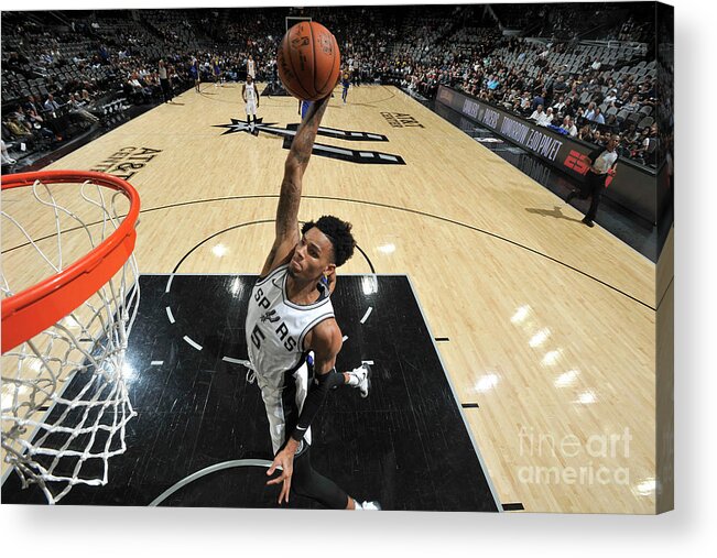 Playoffs Acrylic Print featuring the photograph Dejounte Murray by Mark Sobhani
