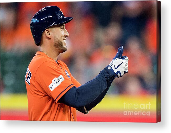 Game Two Acrylic Print featuring the photograph George Springer by Billie Weiss/boston Red Sox