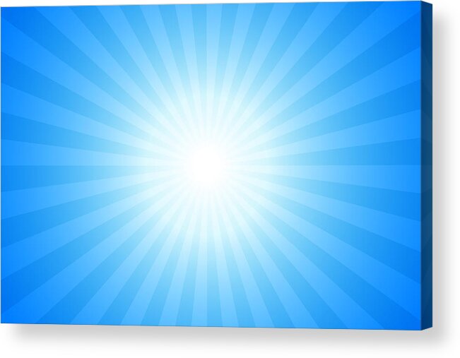 Template Acrylic Print featuring the drawing Sunbeams: Bright rays background #5 by Dimitris66