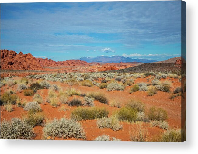 Valley Of Fire State Park Acrylic Print featuring the photograph Valley of Fire - Mountain Vista by Jonathan Babon