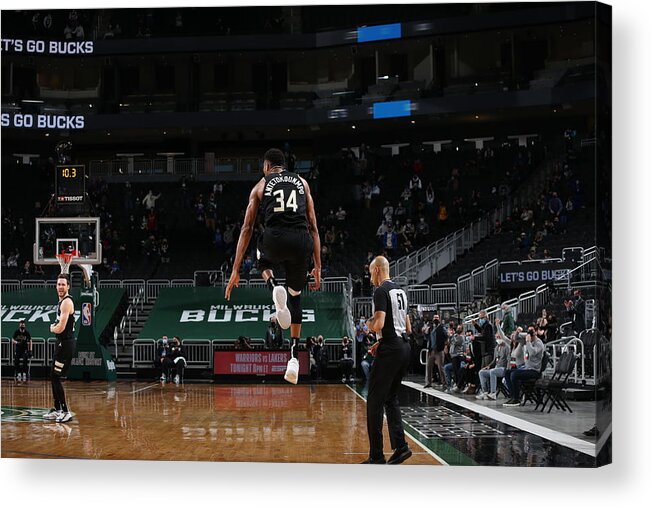 Nba Pro Basketball Acrylic Print featuring the photograph Giannis Antetokounmpo by Gary Dineen