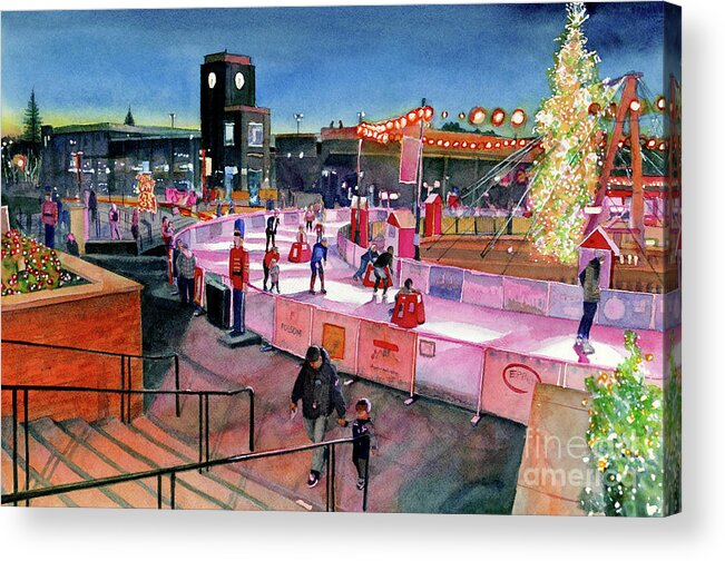 Placer Arts Acrylic Print featuring the painting #525 Folsom Ice Rink #525 by William Lum