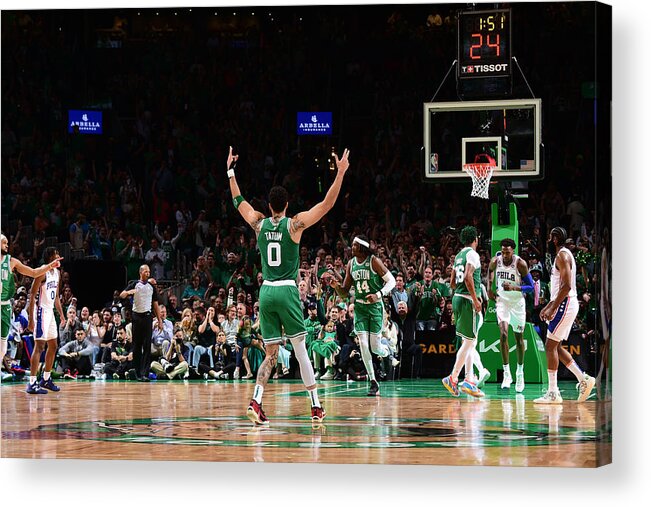 Playoffs Acrylic Print featuring the photograph Jayson Tatum #55 by Brian Babineau