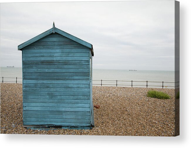 Kingsdown Acrylic Print featuring the photograph Beach hut at Kingsdown #6 by Ian Middleton