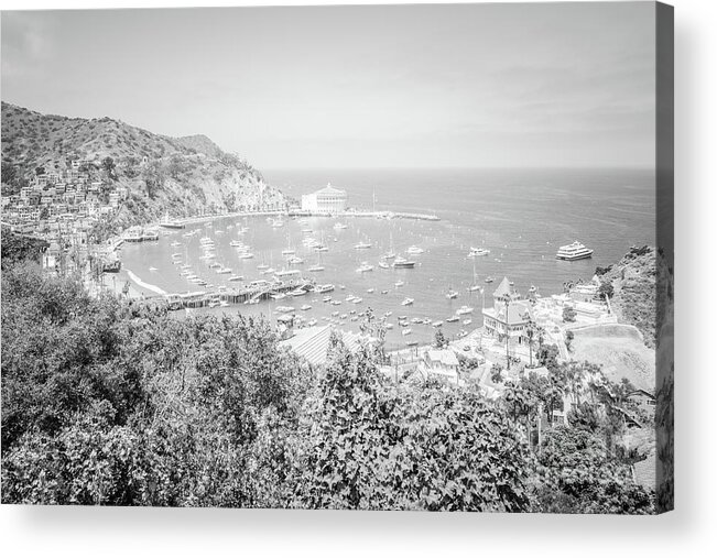 2017 Acrylic Print featuring the photograph Catalina Island Avalon Bay Black and White Picture #6 by Paul Velgos