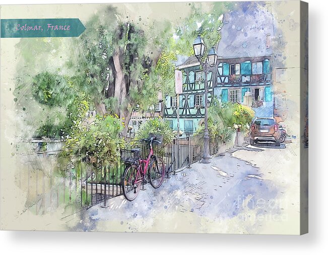 Artistic Acrylic Print featuring the digital art France sketch #6 by Ariadna De Raadt