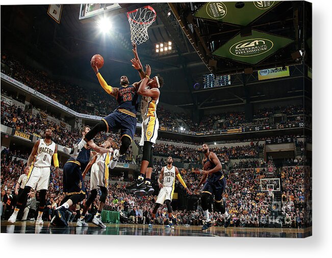 Lebron James Acrylic Print featuring the photograph Lebron James #6 by Jeff Haynes