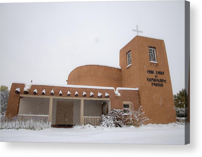 Taos Acrylic Print featuring the photograph Our Lady of Guadalupe Catholic Church #6 by Elijah Rael