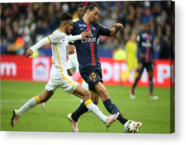 Zlatan Ibrahimovic Acrylic Print featuring the photograph Paris Saint-Germain v Lille OSC - French League Cup Final #6 by Jean Catuffe