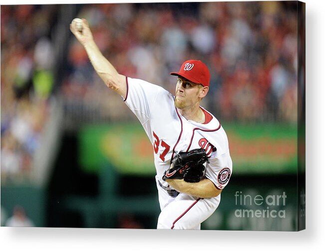 American League Baseball Acrylic Print featuring the photograph Stephen Strasburg #6 by Greg Fiume