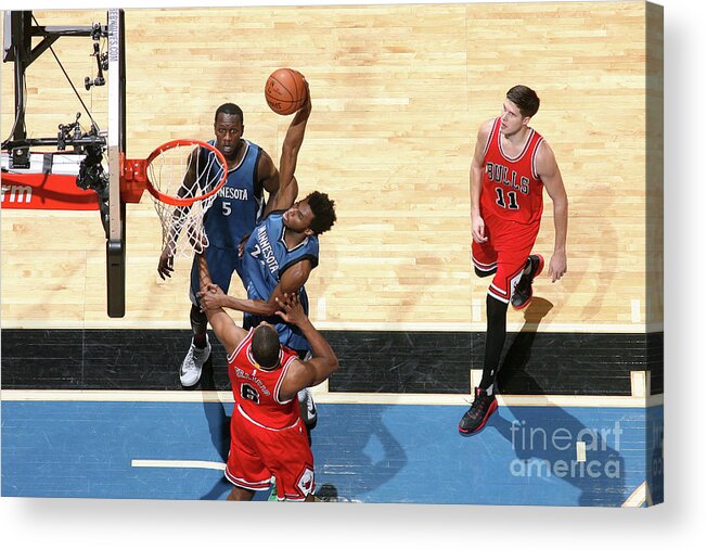 Andrew Wiggins Acrylic Print featuring the photograph Andrew Wiggins by David Sherman