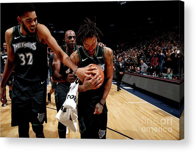 Nba Pro Basketball Acrylic Print featuring the photograph Derrick Rose by David Sherman
