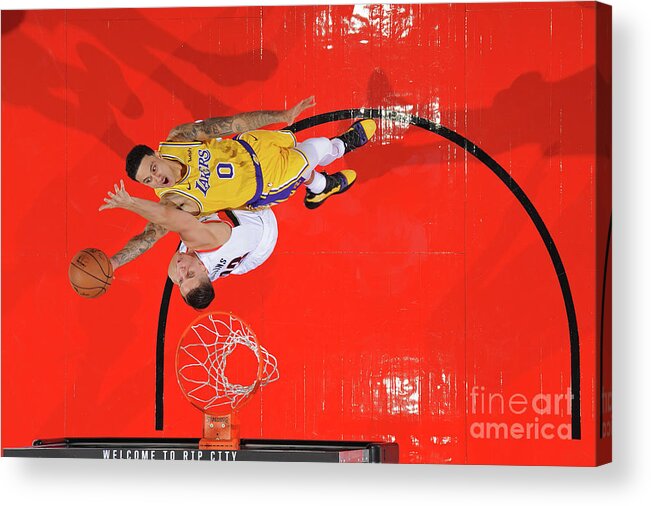 Kyle Kuzma Acrylic Print featuring the photograph Kyle Kuzma #7 by Andrew D. Bernstein