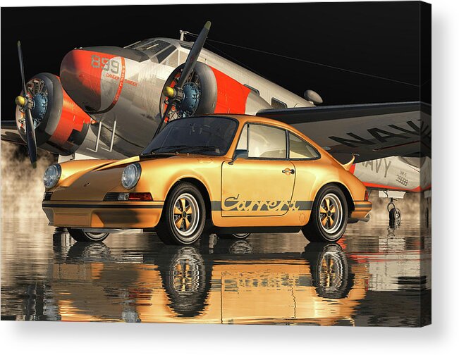 Porsche Acrylic Print featuring the digital art Porsche 911 Carrera #7 by Jan Keteleer