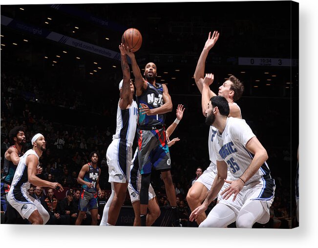 Nba Pro Basketball Acrylic Print featuring the photograph Orlando Magic v Brooklyn Nets #8 by Nathaniel S. Butler