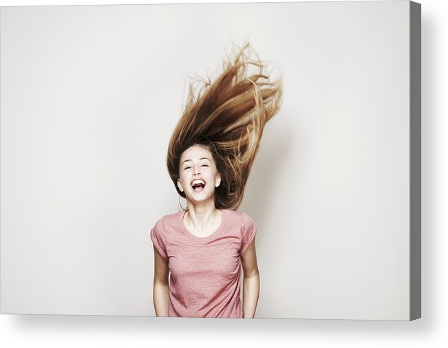 White People Acrylic Print featuring the photograph Studio portrait of girl #8 by Flashpop