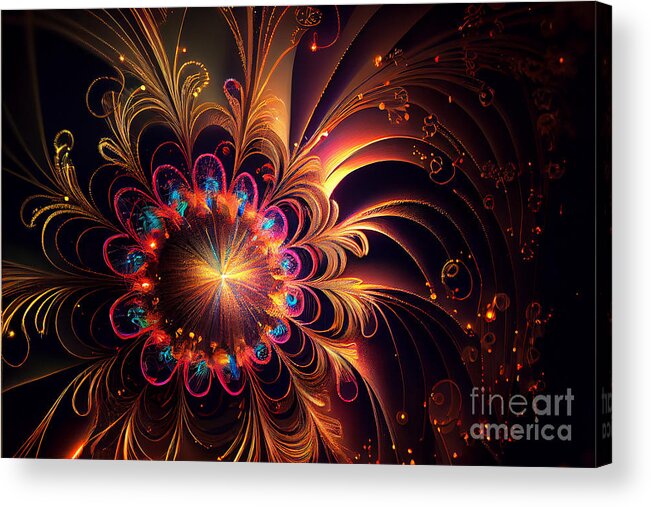 Series Acrylic Print featuring the digital art Fireworks magic #9 by Sabantha