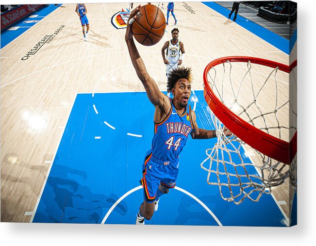 Nba Pro Basketball Acrylic Print featuring the photograph Indiana Pacers v Oklahoma City Thunder by Zach Beeker