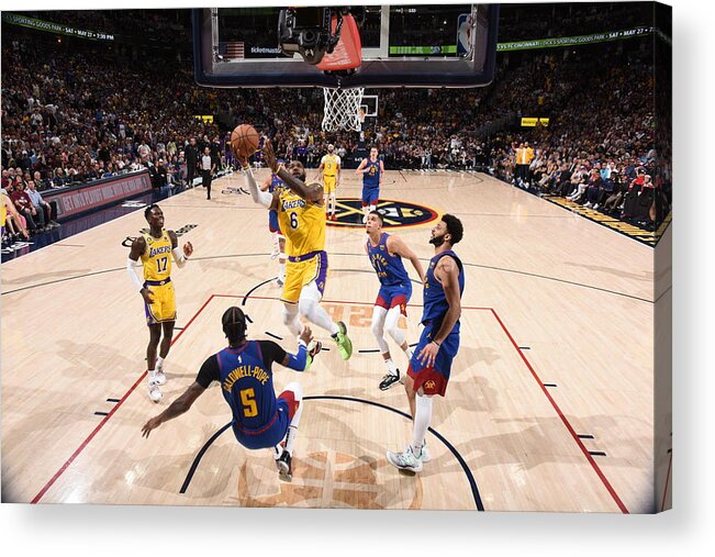 Playoffs Acrylic Print featuring the photograph Lebron James #91 by Andrew D. Bernstein