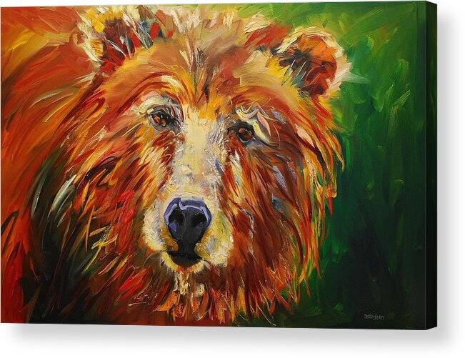 Bear Acrylic Print featuring the painting A Bunch Of Bear by Diane Whitehead