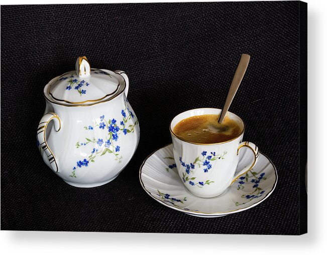 Coffee Acrylic Print featuring the photograph A coffee cup - 2 by Paul MAURICE