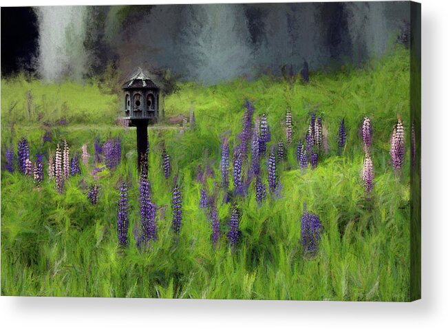 Lupinefest Acrylic Print featuring the photograph A Home Among the Lupine Redux by Wayne King