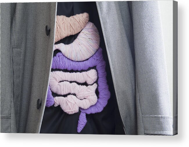 Human Lung Acrylic Print featuring the photograph A jacket with the applique of the internal organs by Hiroshi Watanabe