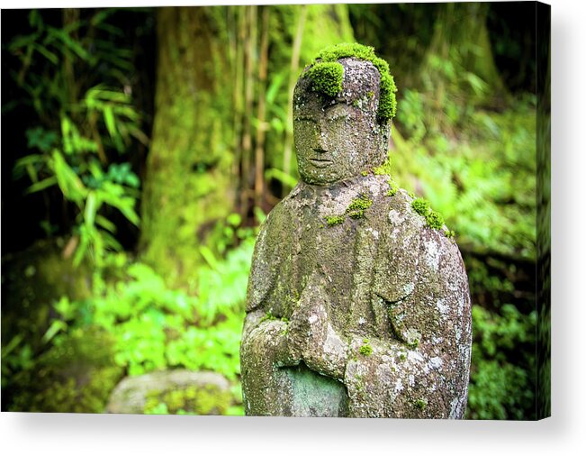 Japan Acrylic Print featuring the photograph A lost statue in Nikko's forest. Japan by Lie Yim