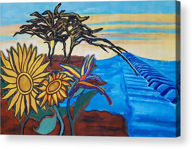 Bill Withers Acrylic Print featuring the painting A Lovely Day by Rachel Natalie Rawlins