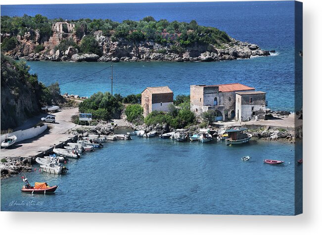Water Acrylic Print featuring the photograph A Postcard from Greece by Aleksander Rotner