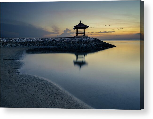 Asia Acrylic Print featuring the photograph A quiet and still morning at Karang beach in Sanur by Anges Van der Logt