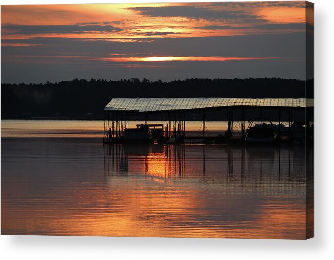 Lake Acrylic Print featuring the photograph A Sliver Lake Sunrise by Ed Williams