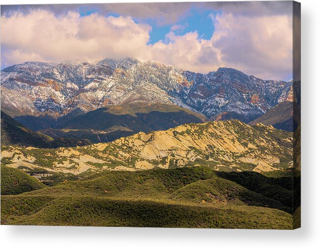 Mountains Acrylic Print featuring the photograph A Snowy Day in the Mountains by Lindsay Thomson