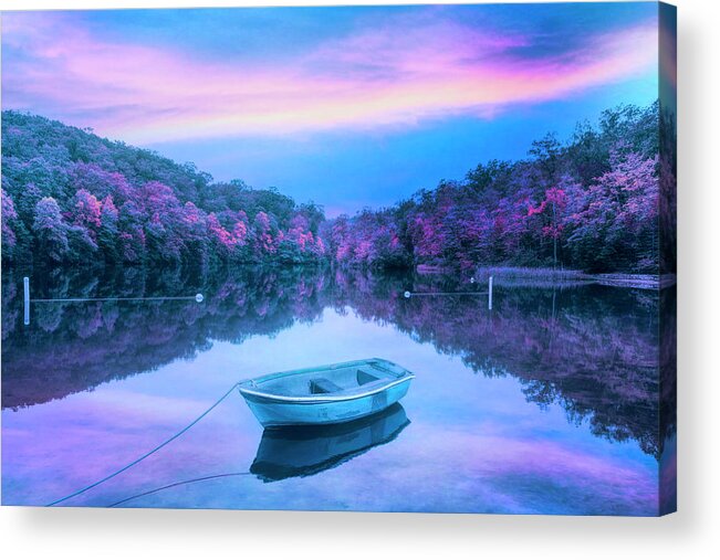 Carolina Acrylic Print featuring the photograph A Sunset Filled with Peace in the Evening by Debra and Dave Vanderlaan