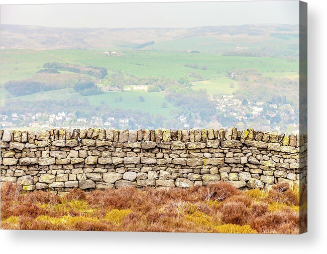 Nature Acrylic Print featuring the photograph A Wall on Ilkley Moor by W Chris Fooshee