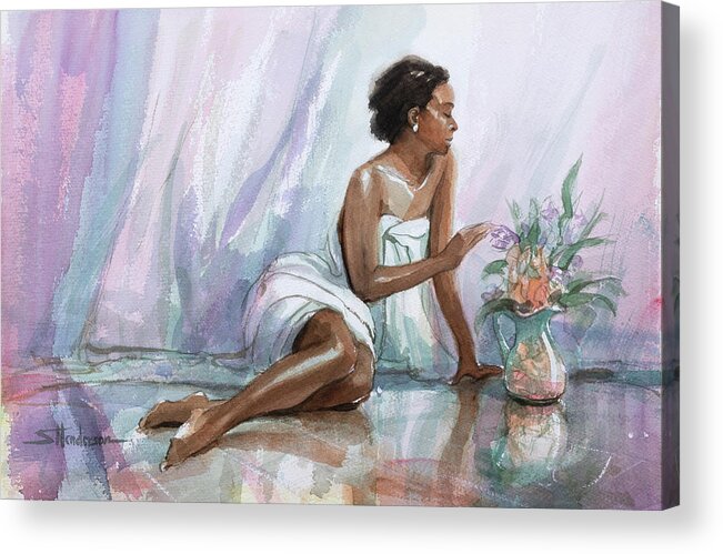 Woman Acrylic Print featuring the painting A Woman's Touch by Steve Henderson