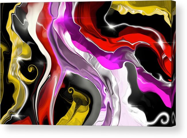 Abstract Acrylic Print featuring the painting Abstract art play of colors and play of light by Patricia Piotrak