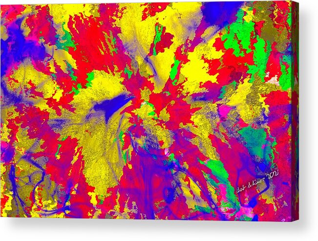 Digital Abstract Colorful Acrylic Print featuring the digital art Abstract by Bob Shimer
