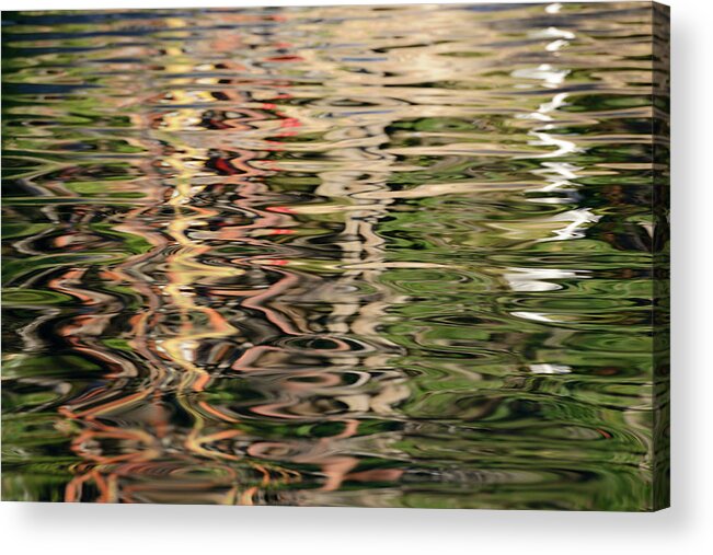 Arbutus Acrylic Print featuring the photograph Abstract tree reflections, Wallace Island, Gulf Islands, British Columbia by Kevin Oke