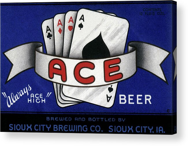 Vintage Acrylic Print featuring the drawing Ace Beer by Vintage Drinks Posters