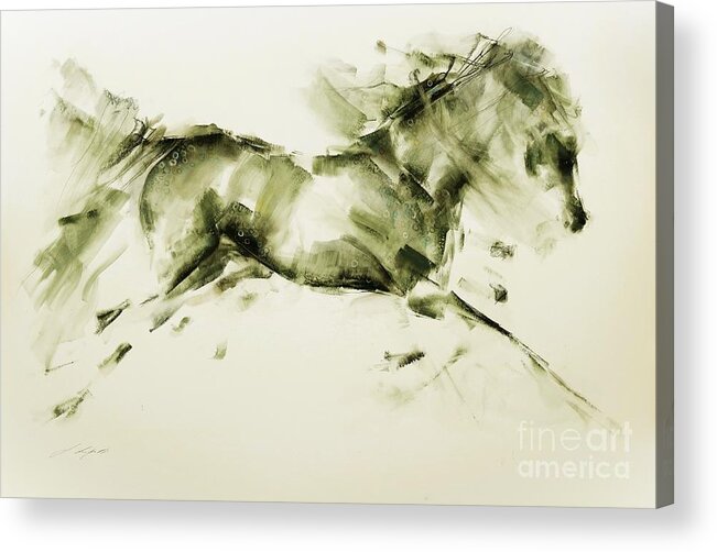 Horses Acrylic Print featuring the painting Adohi by Janette Lockett