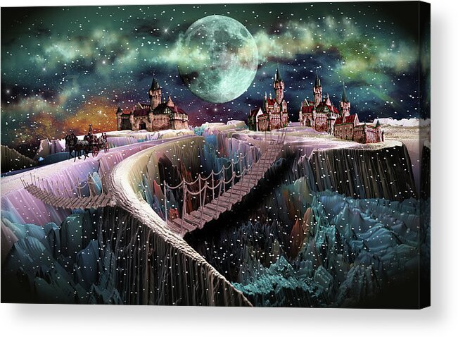 Art Acrylic Print featuring the digital art Adventure to Castle Mountain by Artful Oasis