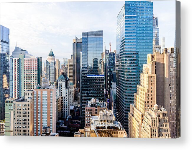Apartment Acrylic Print featuring the photograph Aerial view of skyscrapers in New York City, USA by Alexander Spatari