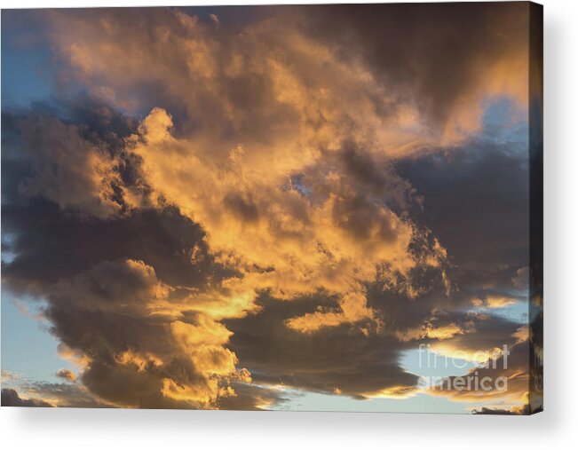 Clouds Acrylic Print featuring the photograph Air and golden light, sea of clouds by Adriana Mueller