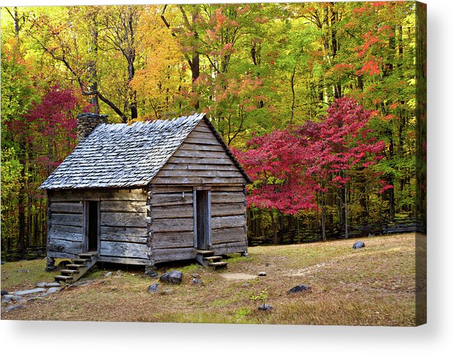Sevier County Acrylic Print featuring the photograph Alex Cole Cabin by Lana Trussell