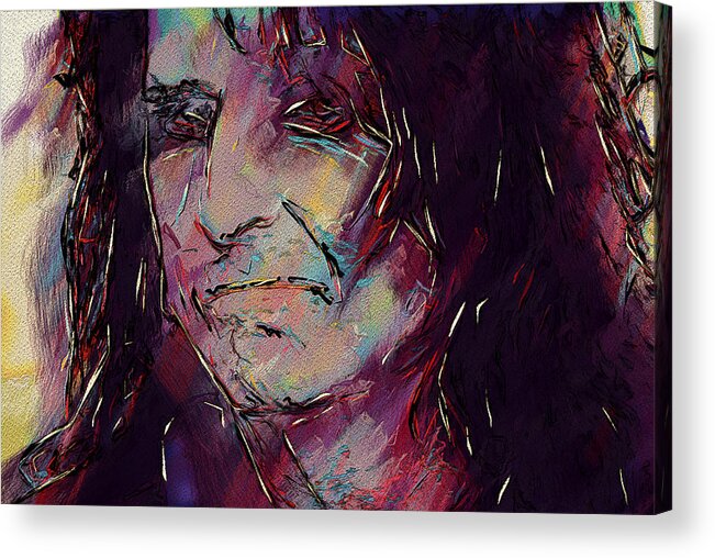 Alice Cooper Acrylic Print featuring the digital art Alice Cooper by David Lane