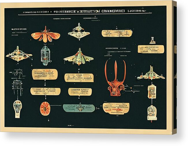 Alien Acrylic Print featuring the digital art Alien Insects #1 by Nickleen Mosher