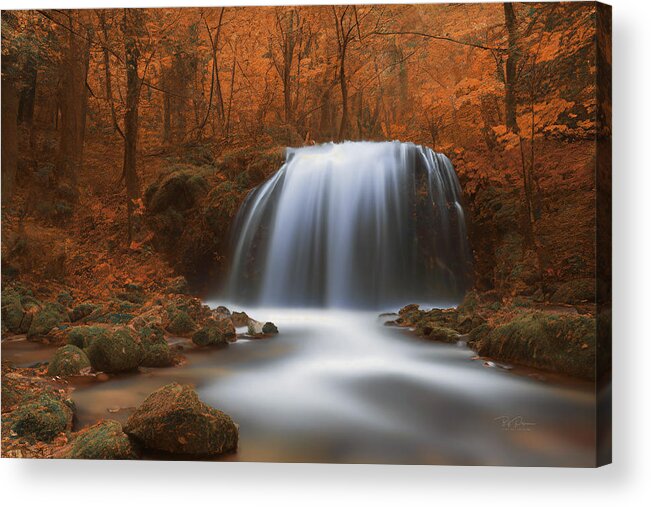 Autumn Acrylic Print featuring the photograph Amber Falls by Bill Posner