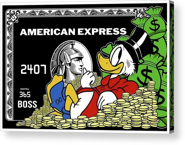 Canvas Prints Acrylic Print featuring the digital art American Express Canvas - Scrooge McDuck American Express Black Card Print by Robert Colon
